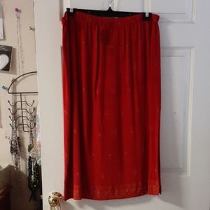 Red skirt drawstring waist